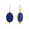 Pozłacane kolczyki na biglu z lapis lazuli z kolekcji Orini