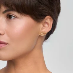 Pozłacane kolczyki "Oko" z kolekcji Kembali