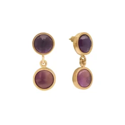 Pozłacane kolczyki z ametystem z kolekcji Gealto