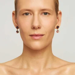 Pozłacane kolczyki z ametystem z kolekcji Gealto