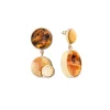 Pozłacane kolczyki z kolorowymi bursztynami z kolekcji Baltica