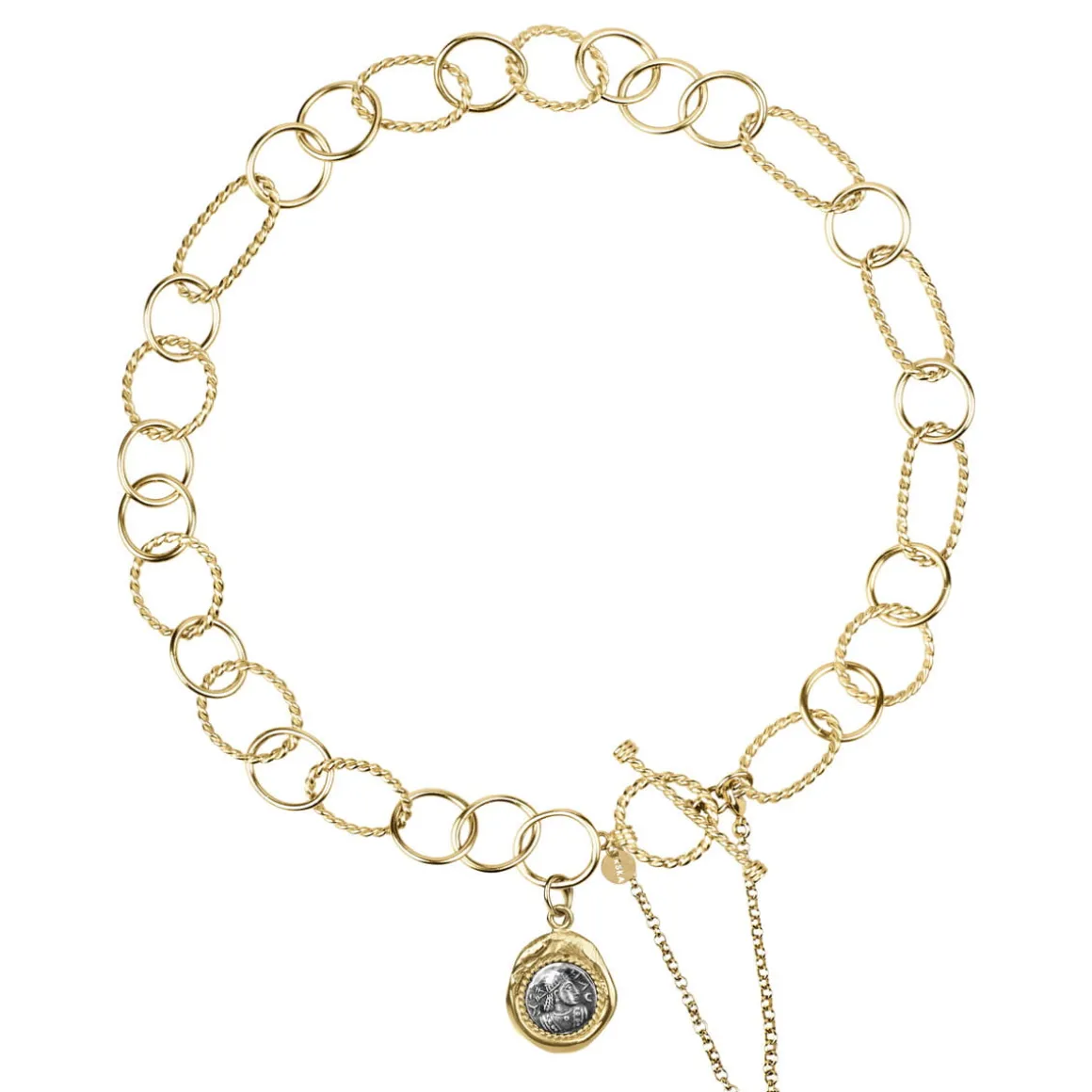 Pozłacany naszyjnik z asymetrycznych ogniw z kolekcji Semios