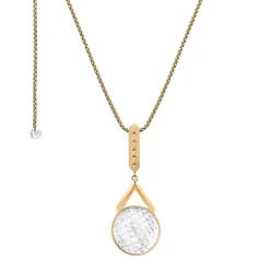 Pozłacany naszyjnik z okrągłym kryształem z kolekcji Julia