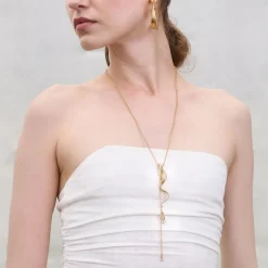 Pozłacany naszyjnik z oryginalną długą zawieszką z kolekcji Prato