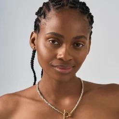 Pozłacany naszyjnik z surowymi diamentami z kolekcji Verum