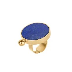 Pozłacany pierścionek z efektownym lapis lazuli z kolekcji Orini