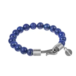 Srebrna bransoletka z koralami z lapis lazuli z kolekcji Orini