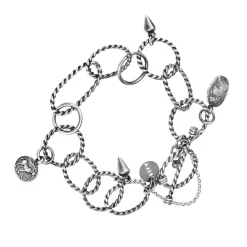 Srebrna bransoletka z ozdobnymi zawieszkami z kolekcji Semios