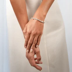 Srebrna bransoletka z surowymi diamentami z kolekcji Verum