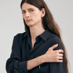 Srebrna bransoletka z zawieszką z meteorytem kolekcji Meteoros