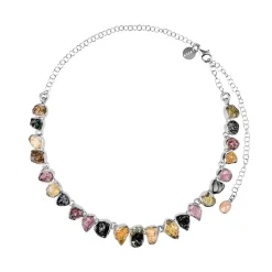 Srebrna kolia z turmalinami z kolekcji Aurora