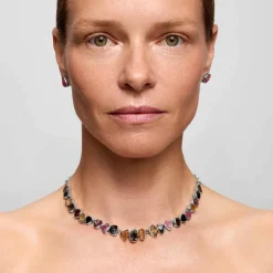 Srebrna kolia z turmalinami z kolekcji Aurora