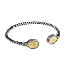 Srebrna, sztywna bransoletka z Koziorożcem z kolekcji Semios