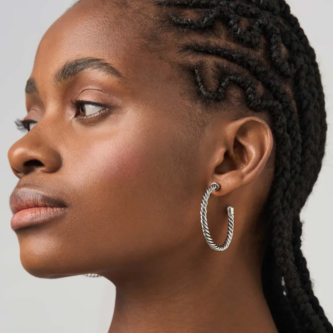 Srebrne kolczyki koła z amazonitami z kolekcji Duo