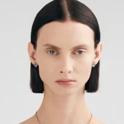 Srebrne kolczyki na sztyft z meteorytem z kolekcji Meteoros