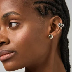 Srebrne kolczyki na sztyfciez ametystami z kolekcji Duo