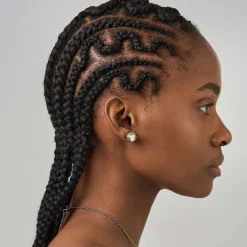 Srebrne kolczyki na sztyfciez ametystami z kolekcji Duo