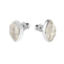 Srebrne kolczyki z herkimerami z kolekcji Aurora