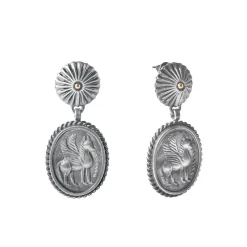 Srebrne kolczyki z pegazem z kolekcji Semios
