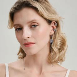 Srebrne, wiszące kolczyki z kryształami z kolekcji Soda