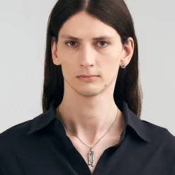 Srebrny naszyjnik z meteorytem z kolekcji Meteoros