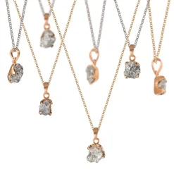 Srebrny naszyjnik z nieoszlifowanym diamentem z kolekcji Verum