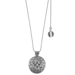 Srebrny naszyjnik z ozdobną zawieszką i ametystem z kolekcji Duo