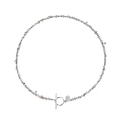 Srebrny naszyjnik z surowymi diamentami z kolekcji Verum