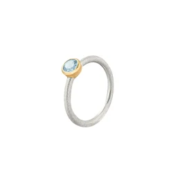 Srebrny pierścionek z fasetowanym akwamarynem z kolekcji Verum