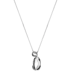 Srebrny, regulowany naszyjnik z dużym kryształem górskim z kolekcji Prato