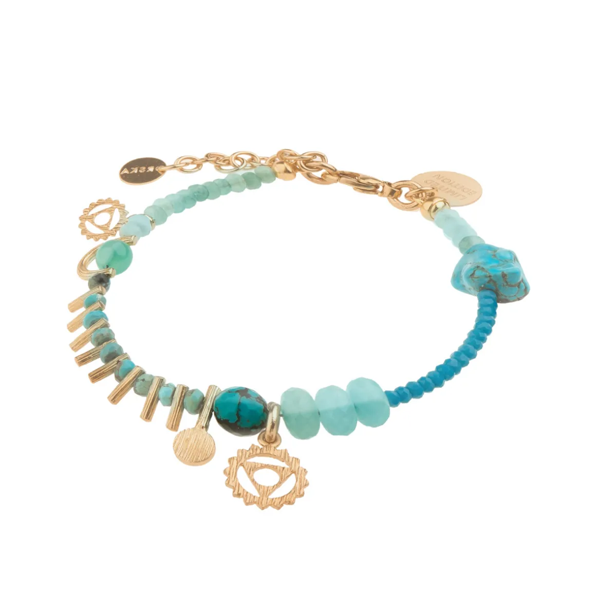 Subtelna bransoletka z czakrą gardła z kolekcji Gelato