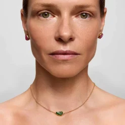 Subtelny naszyjnik z zielonym turmalinem z kolekcji Aurora