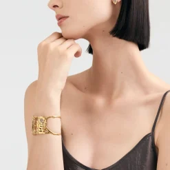 Szeroka bransoletka - mankiet z meteorytem z kolekcji Meteoros