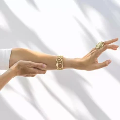 Sztywna, geometryczna bransoletka w połysku z kolekcji Apis