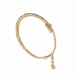 Sztywna, pozłacana bransoletka z wężem z kolekcji Kembali