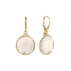 Wiszące kolczyki na biglach z kwiatem lotosu z kolekcji Kembali