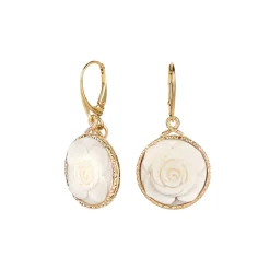 Wiszące kolczyki na biglach z kwiatem lotosu z kolekcji Kembali