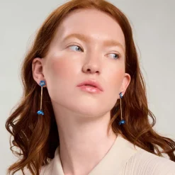 Wiszące kolczyki niezapominajki z kolekcji Plantis