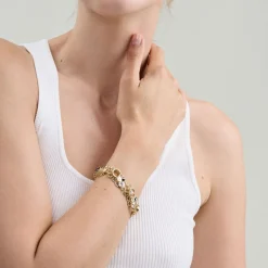 Wąska, złota bransoletka z kryształami z kolekcji Soda