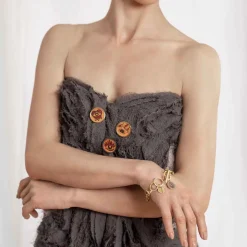 Złota bransoletka z ogniw z zawieszką z kolekcji Tattoo