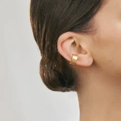 Złota nausznica Basic z kolekcji Holos