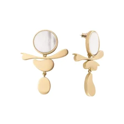 Złote kolczyki z masą perłową z kolekcji Parer