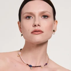 Złote kolczyki z onyksem z kolekcji Gelato w stylu boho