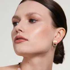 Złote kolczyki z onyksem z kolekcji Gelato w stylu boho