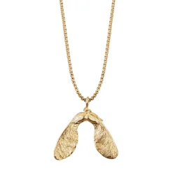 Złoty naszyjnik z podwójnym noskiem klonowym z kolekcji Bery