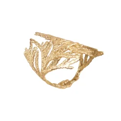 Złoty pierścionek gałązka z kolekcji Thuja